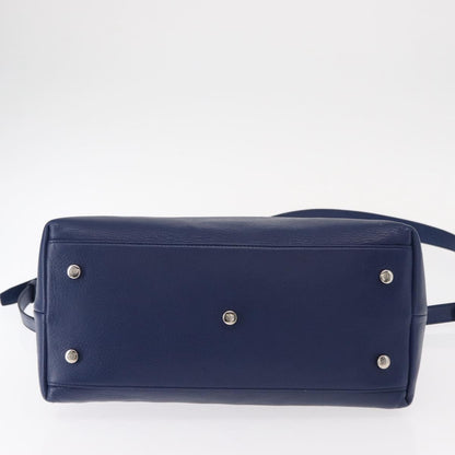 Christian Dior Granville Satchel Leather, BLUE, LEATHER, Handbag