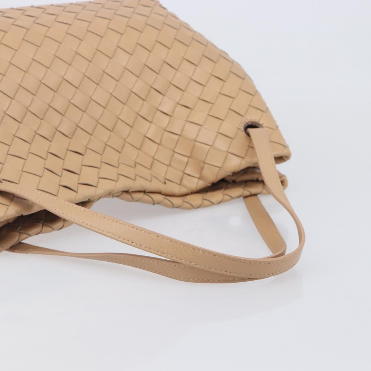 Bottega Veneta Garda Intrecciato Nappa, Beige, Leather, Handbag