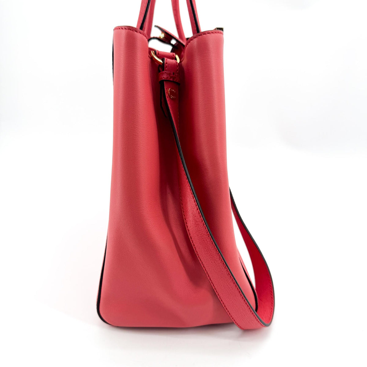 Fendi 2Jours Leather, Red, Leather, Handbag