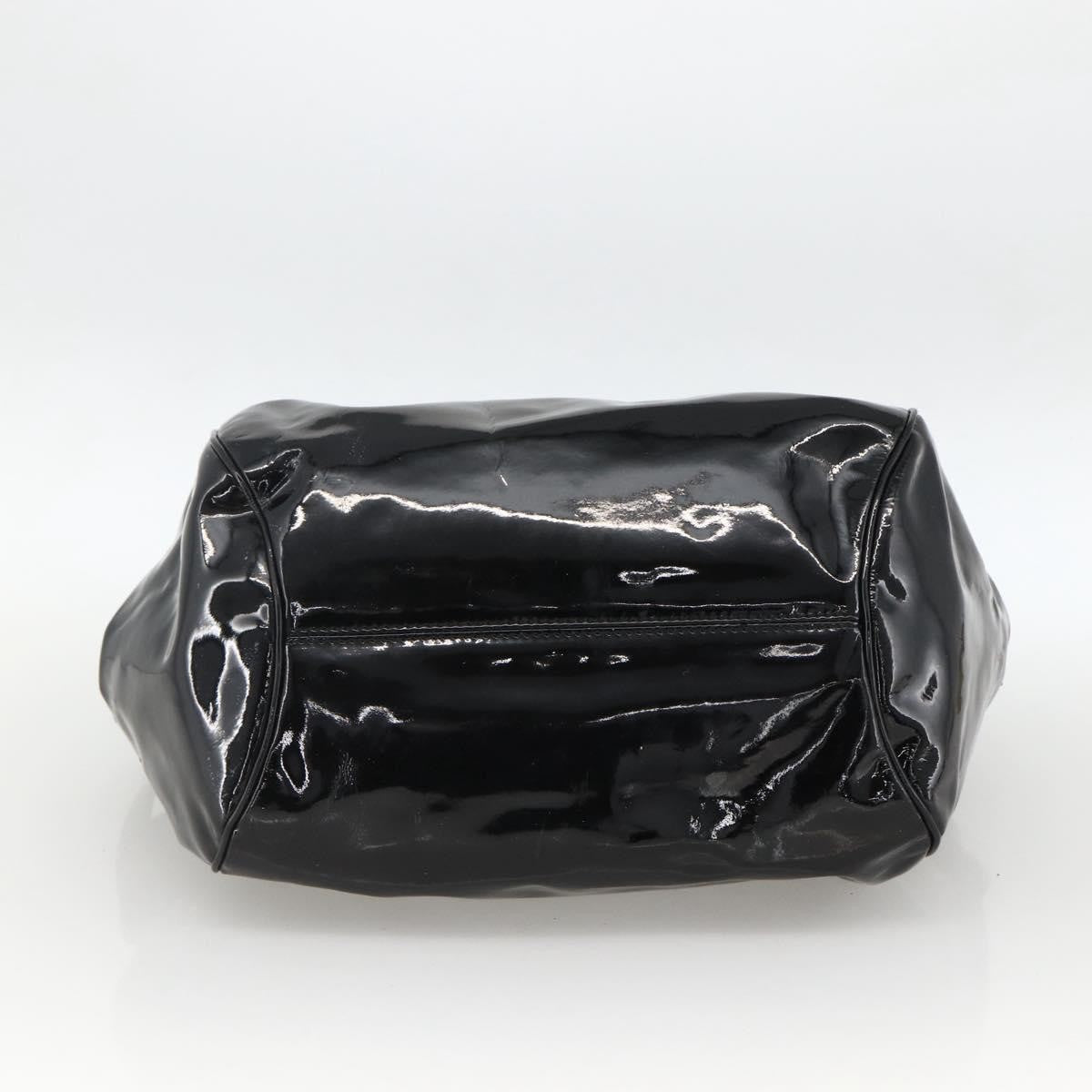 Salvatore Ferragamo Gancini Patent Leather, Black, Patent Leather, Handbag