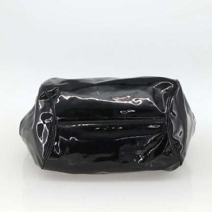 Salvatore Ferragamo Gancini Patent Leather, Black, Patent Leather, Handbag