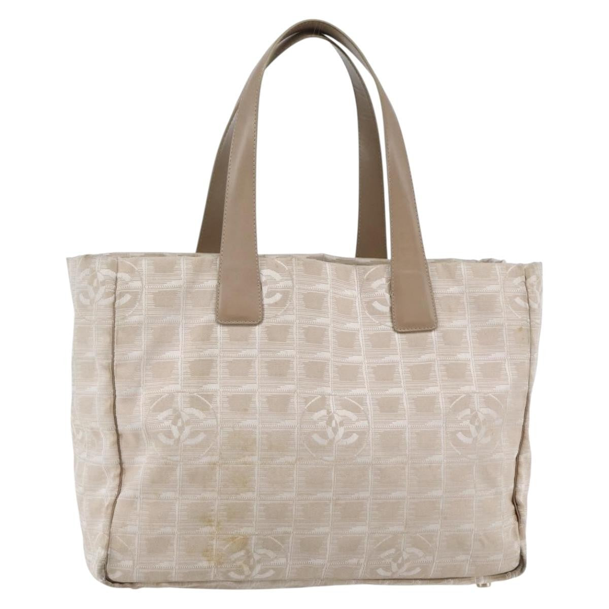 Chanel Travel Line Tote Nylon, Beige, Nylon, Travel bag