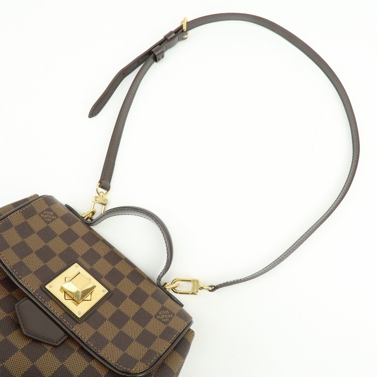 Louis Vuitton Bergamo Damier, Brown, Canvas, Handbag