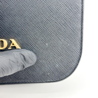 Prada Convertible Flap Clutch Saffiano Leather, Black, Leather, Clutch