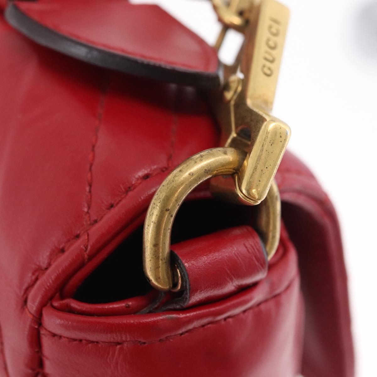 Gucci GG Marmont Top Handle Matelasse Leather, Red, Leather, Handbag
