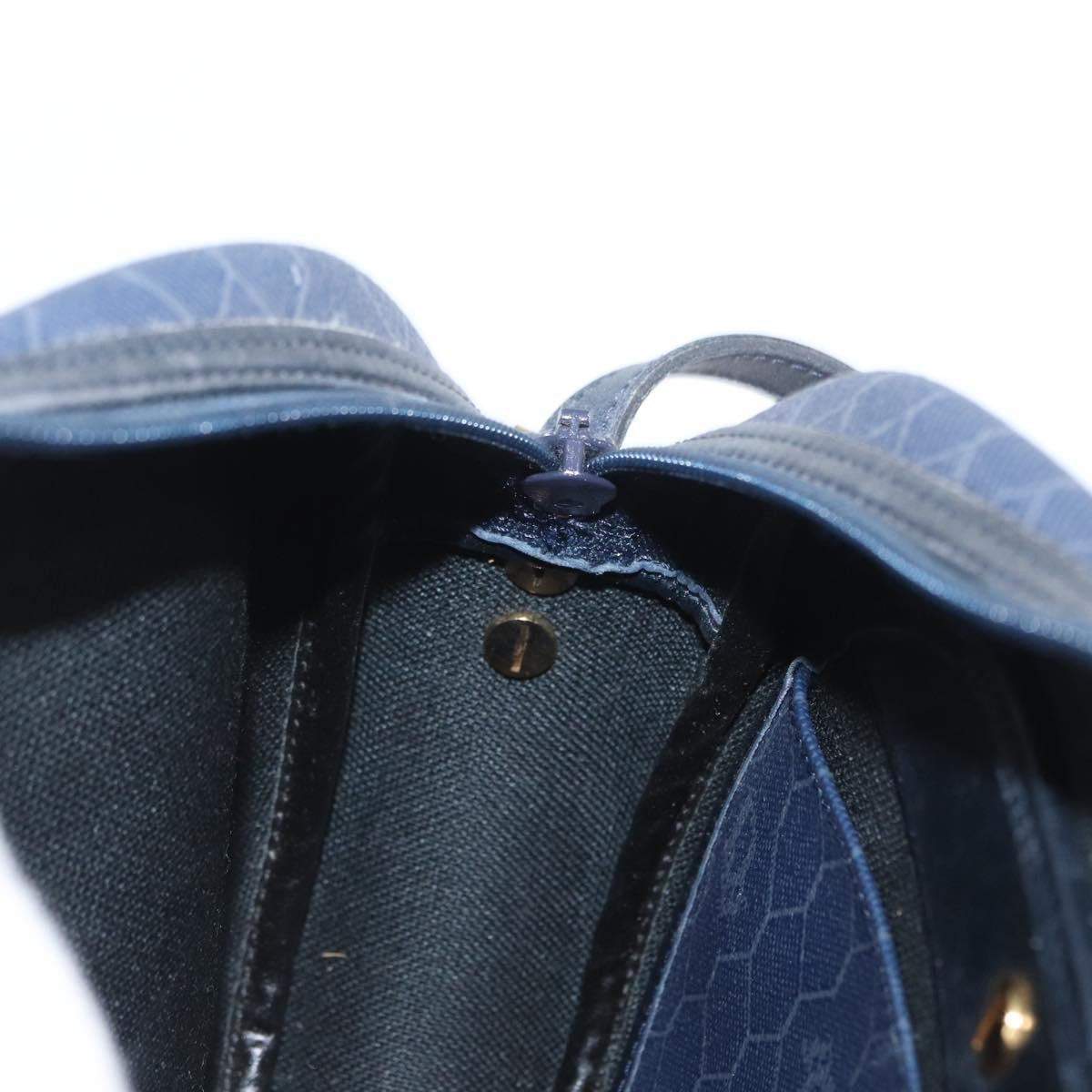 Christian Dior Vintage Honeycomb Canvas, Navy, Canvas, Shoulder Bag