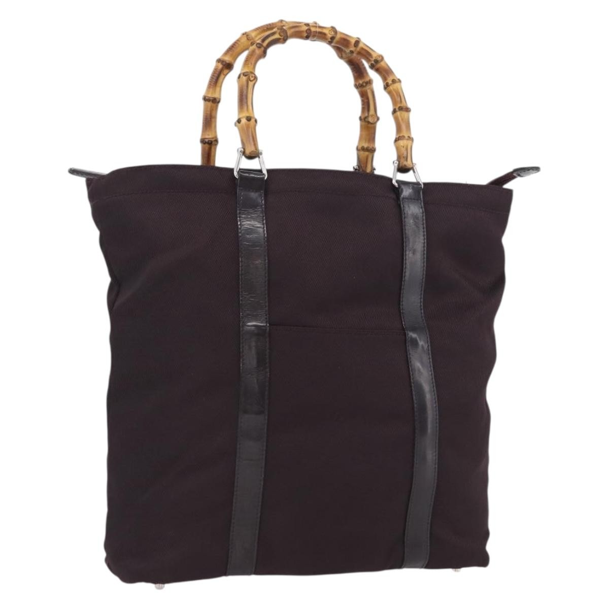 Gucci Bamboo Canvas, Purple, Canvas, Tote Bag