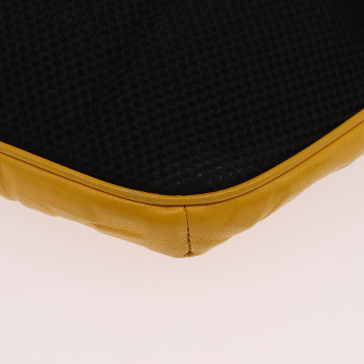 Fendi Zip Waist Zucca Embossed Leather, Yellow, Canvas, Handbag