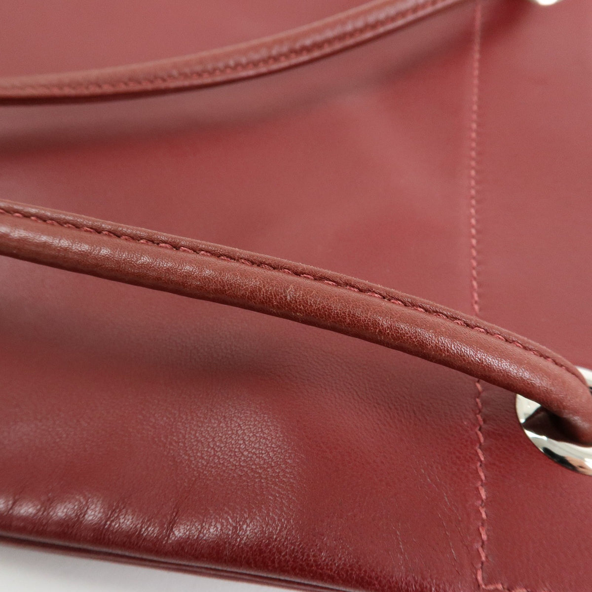 Hermes Aline Milo Lambskin and Swift, Burgundy, Leather, Handbag