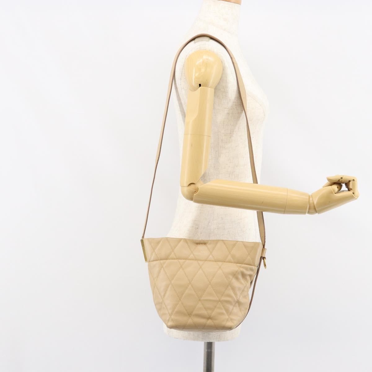 Givenchy GV Bucket Quilted Leather, Beige, Leather, Shoulder Bag