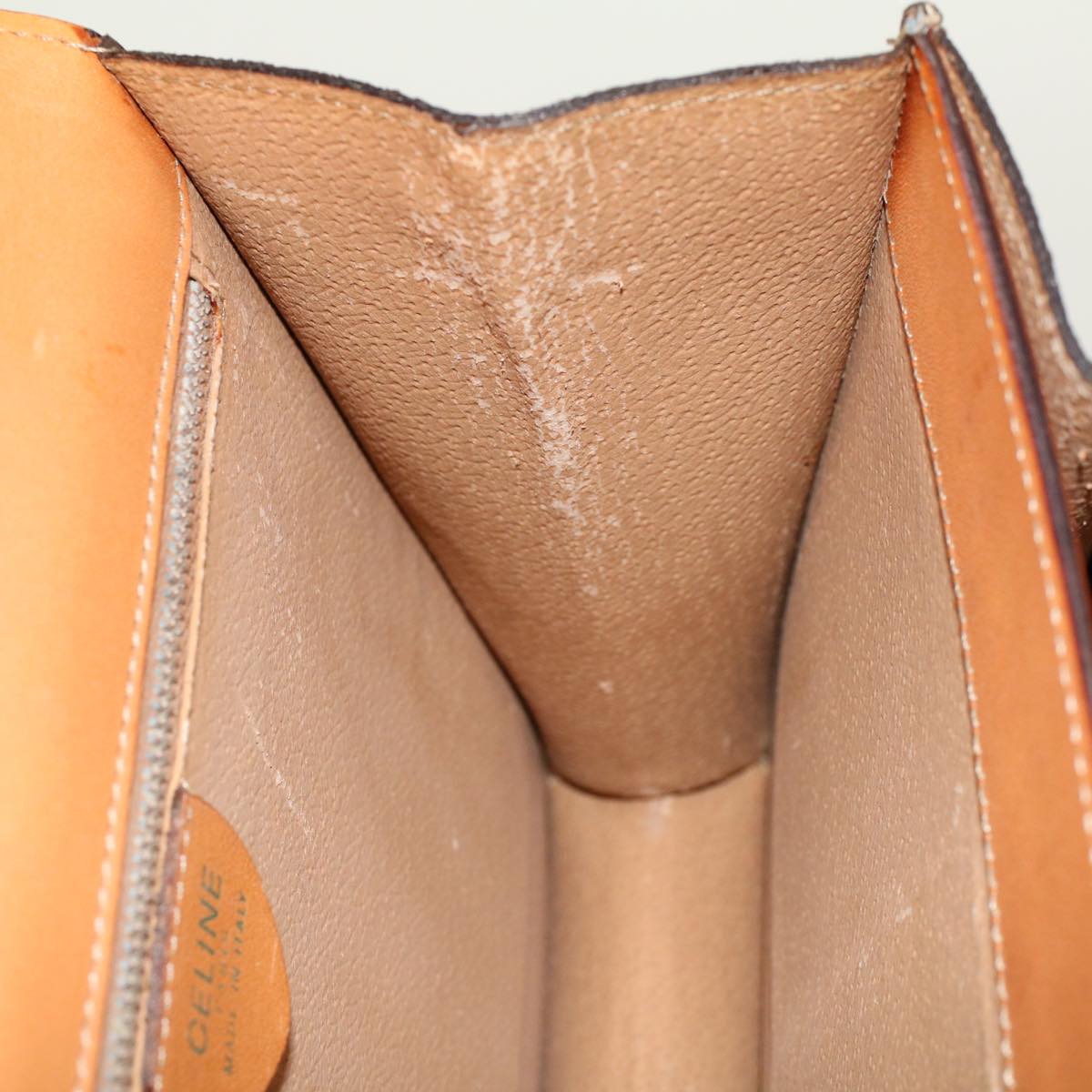 Celine Macadam Handbag Macadam with leather, BROWN, LEATHER, Handbag