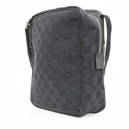 Gucci Front Pocket Messenger GG Canvas, Black, Canvas, Crossbody Bag