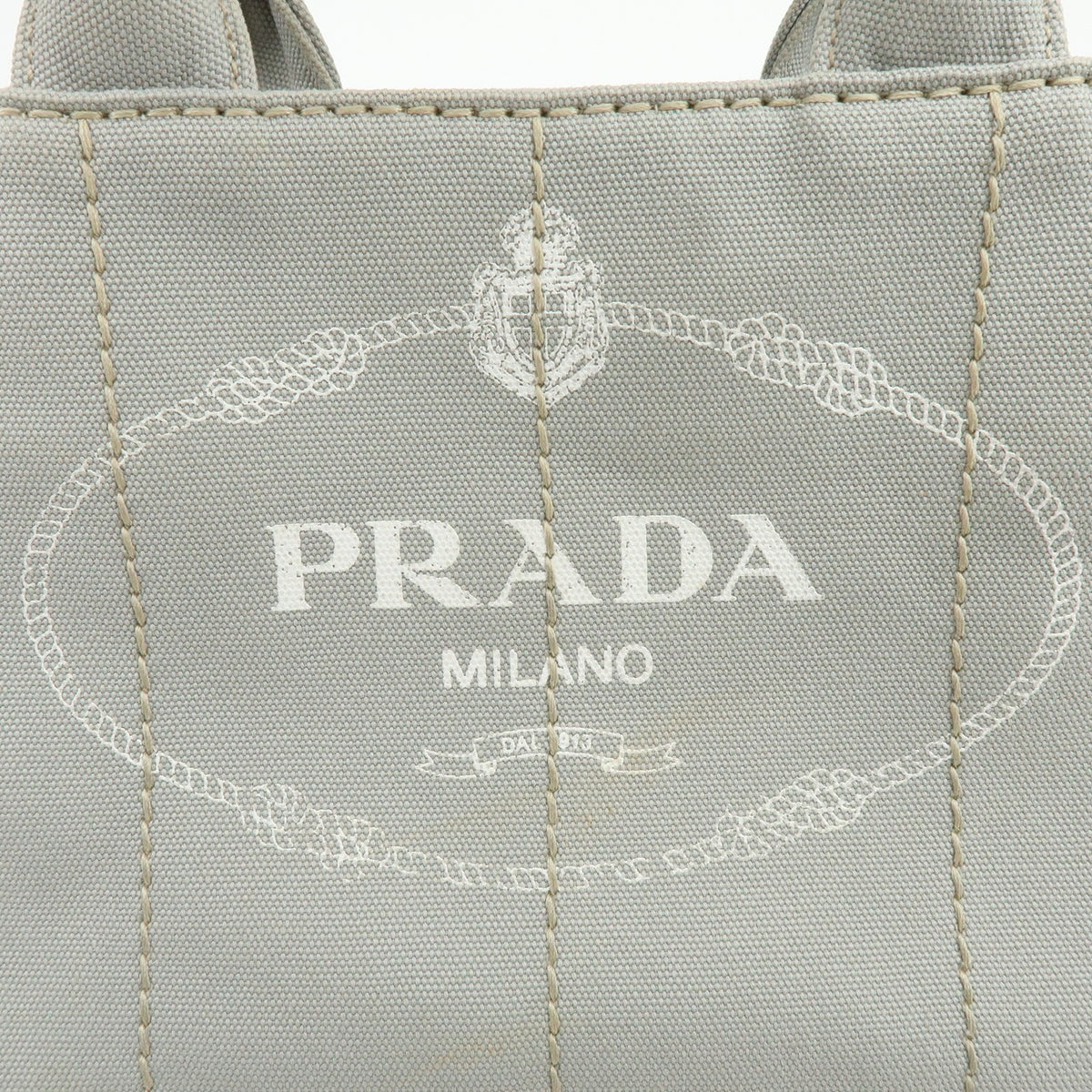 Prada Canapa Convertible Canvas, Gray, Canvas, Tote Bag