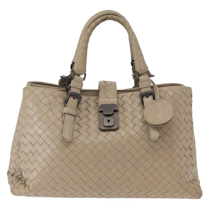 Bottega Veneta Roma Intrecciato Nappa, Gray, Leather, Handbag