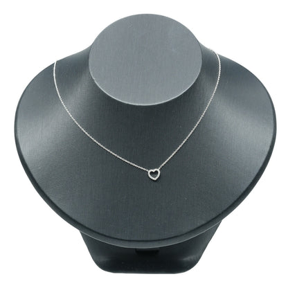 Tiffany & Co. Metro Open Heart Pendant 18K White Gold and Diamonds, Silver, White Gold, Necklace