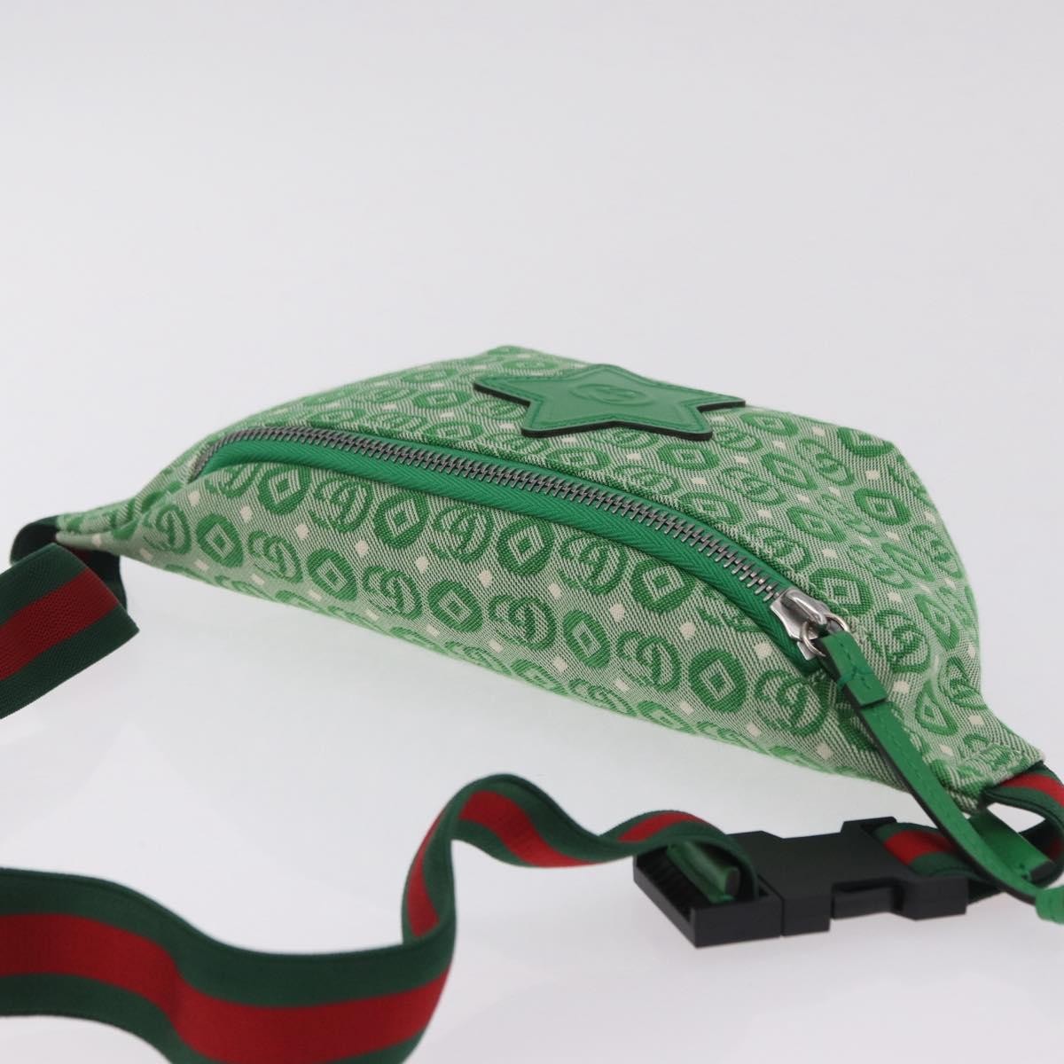 Gucci Children's Belt GG Canvas, Green, Canvas, Handbag