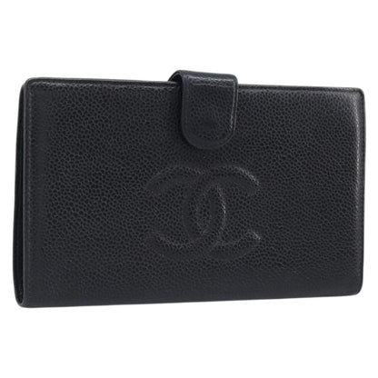 Chanel Timeless CC French Leather, Black, Calfskin, Wallet
