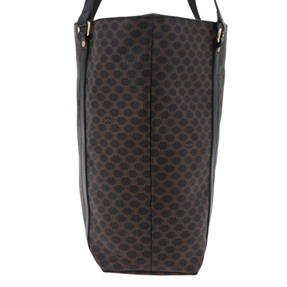 Celine Vintage Macadam Canvas and Leather, Black, Canvas, Shoulder Bag