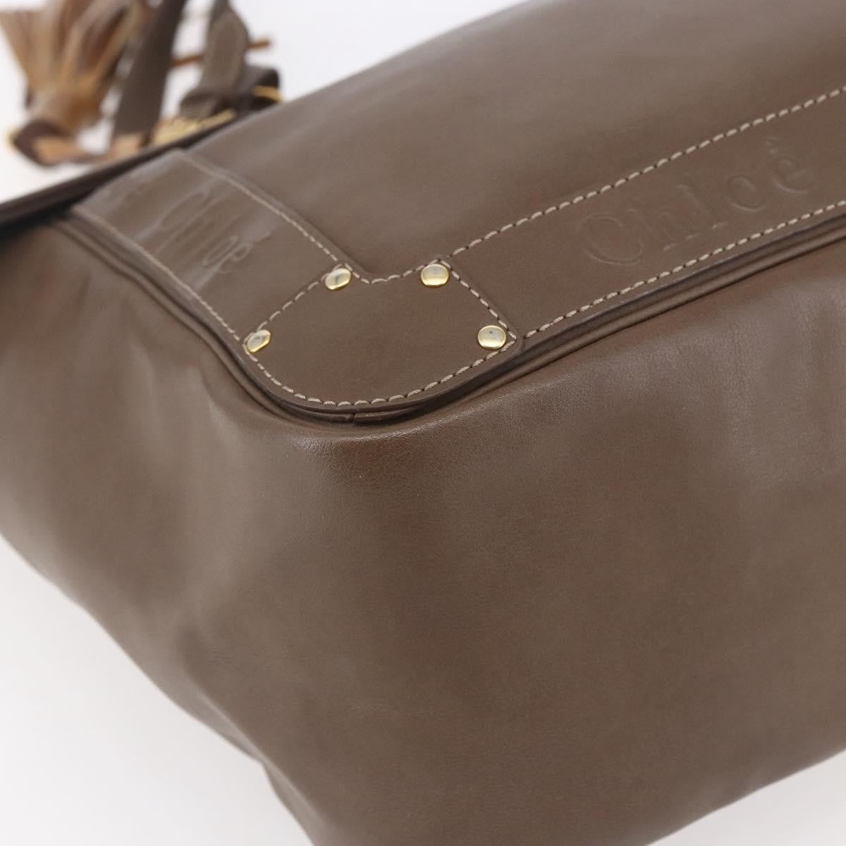 Chloe Eden Leather, Brown, Leather, Tote Bag