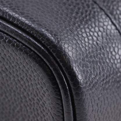 Chanel Vintage Timeless Cosmetic Case Caviar, Black, Leather, Handbag