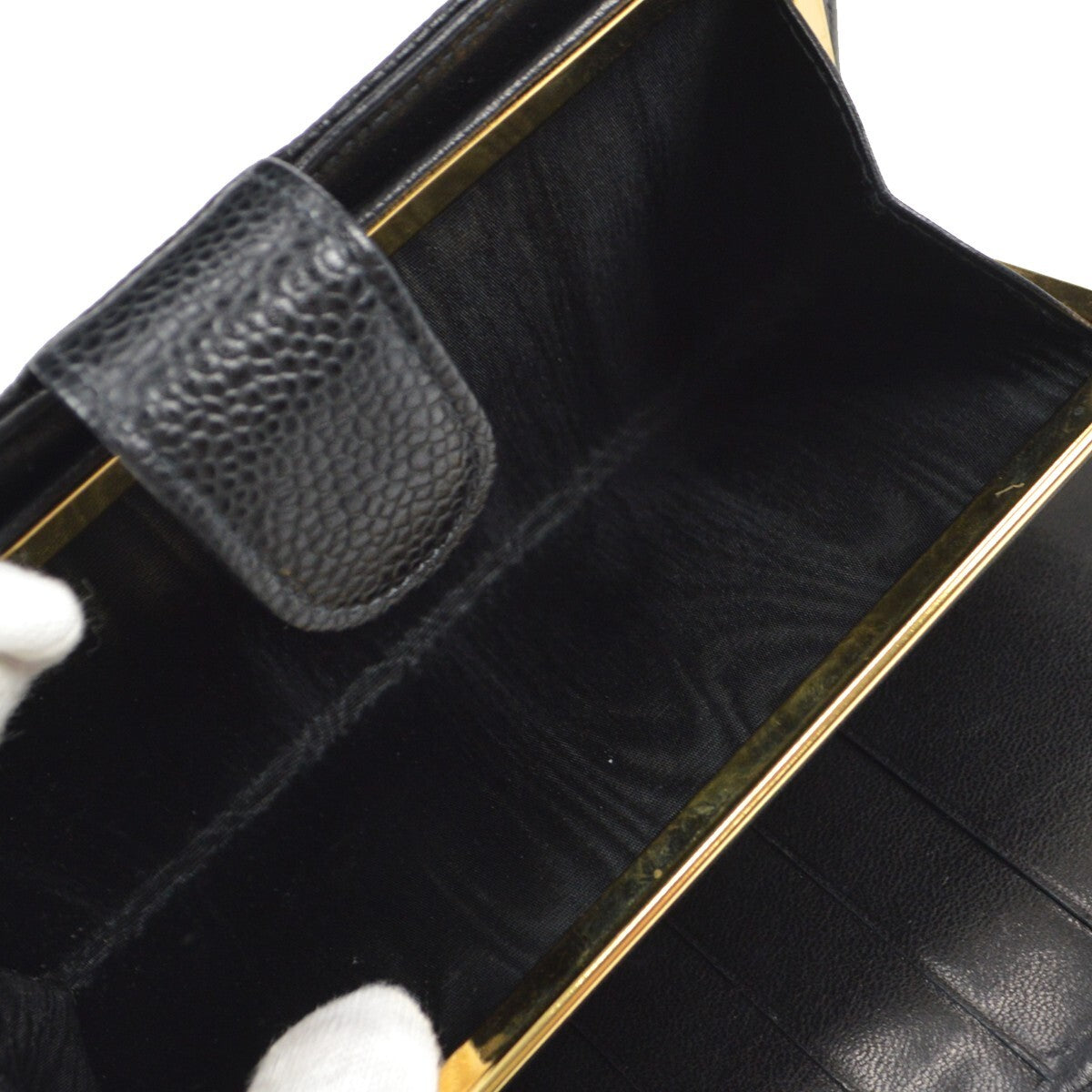 Chanel Timeless CC French Caviar, Black, Leather, Wallet