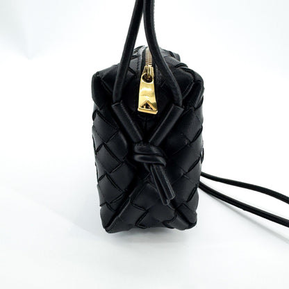 Bottega Veneta Loop Intrecciato Nappa, Black, Leather, Crossbody Bag