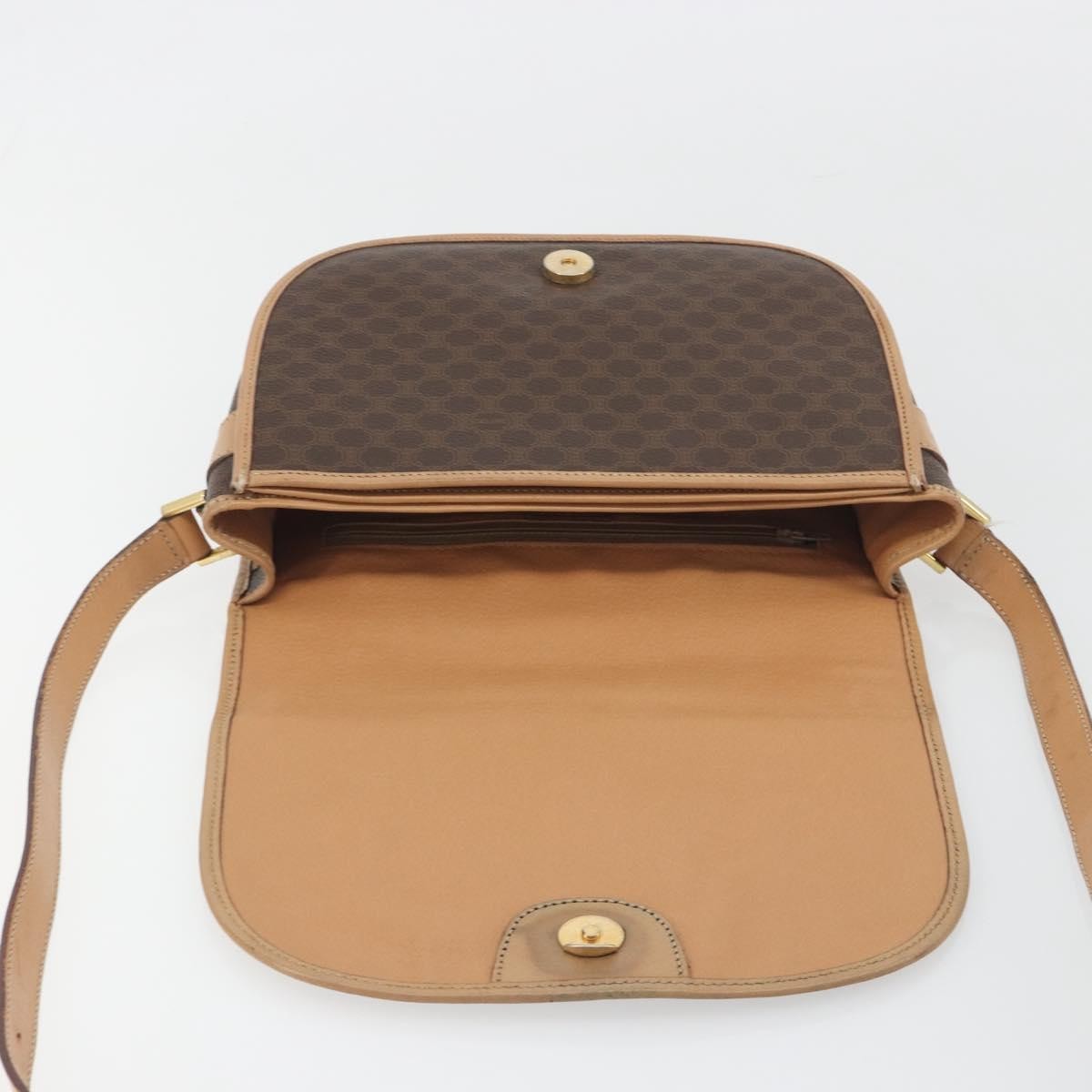 Celine Macadam Canvas, Brown, Canvas, Shoulder Bag