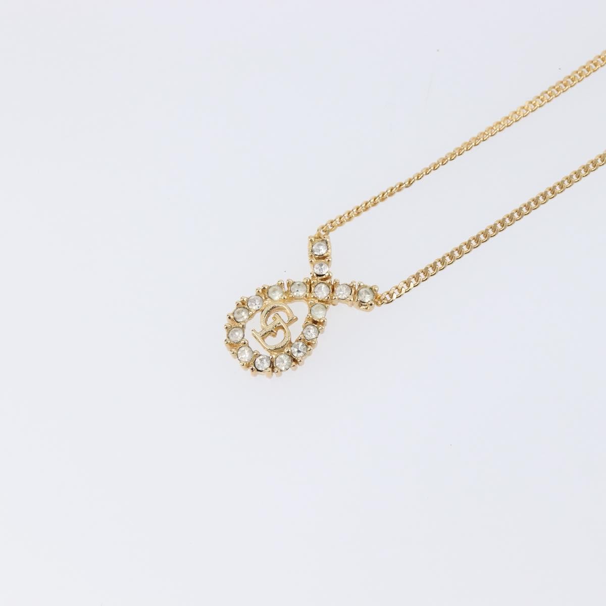 Christian Dior CD Long Metal with Beads, Gold, Metal, Necklace