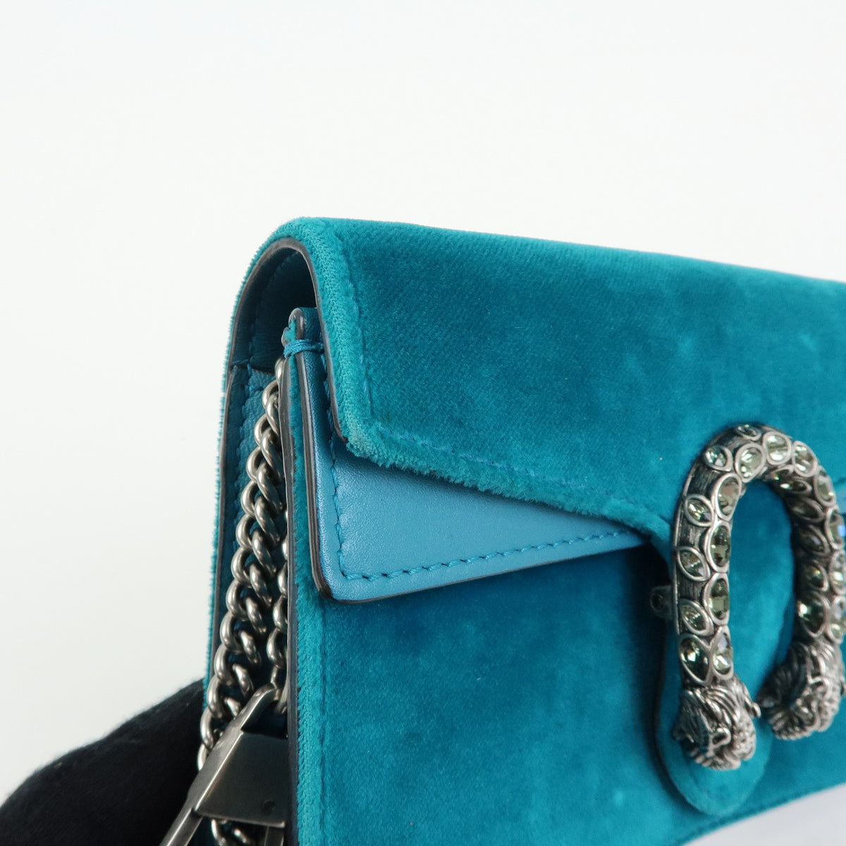 Gucci Dionysus Velvet, Green, Velvet, Handbag