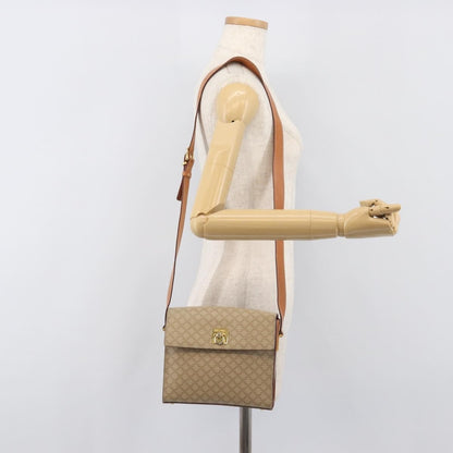 Celine Macadam Leather, Beige, Canvas, Shoulder Bag