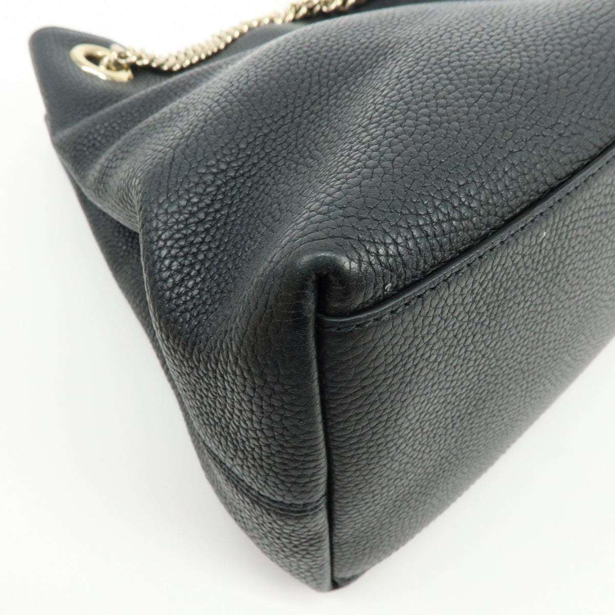 Gucci Soho Chain Strap Leather, Black, Leather, Shoulder Bag