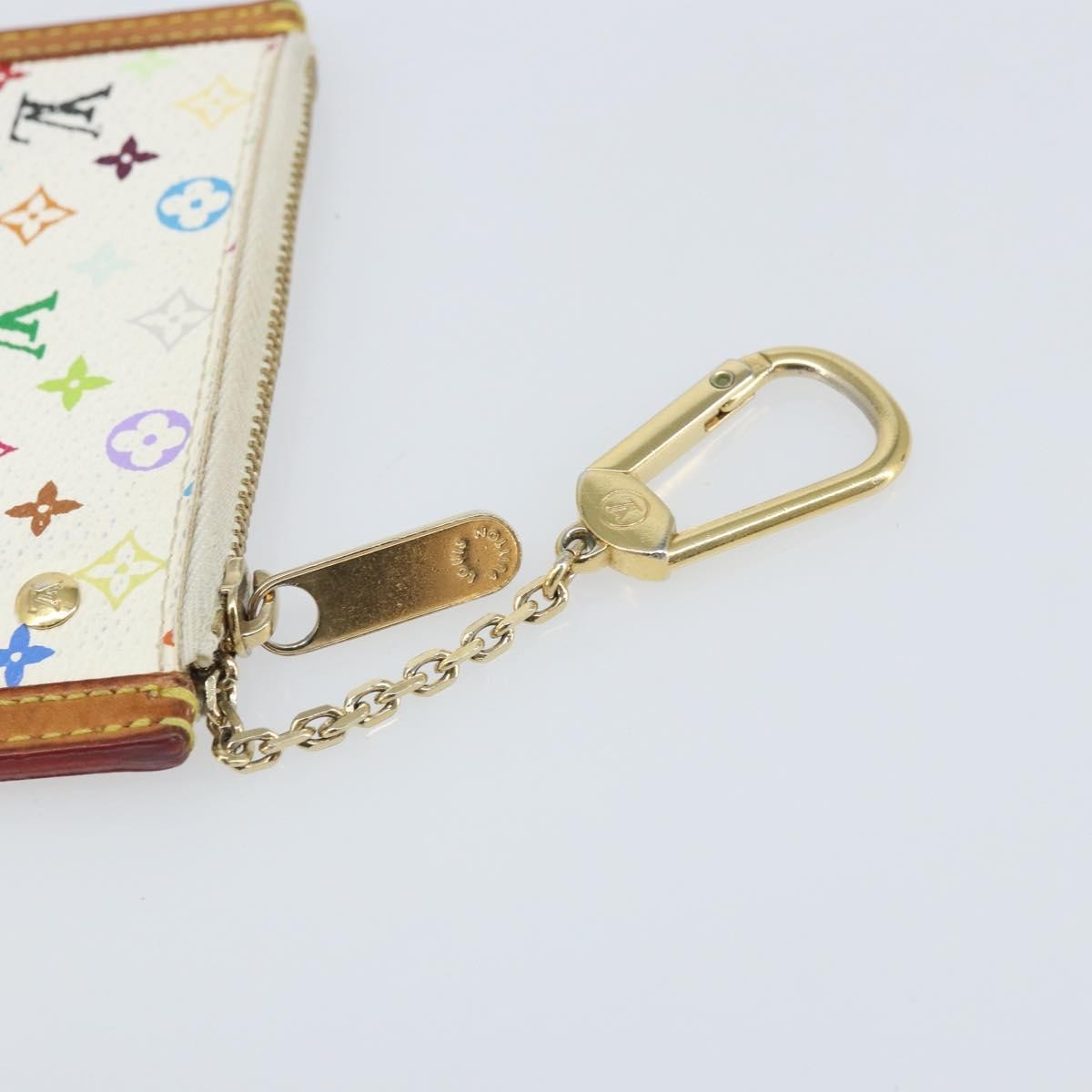 Louis Vuitton Pochette clés NM Monogram Multicolor Canvas, White, Canvas, Wallet