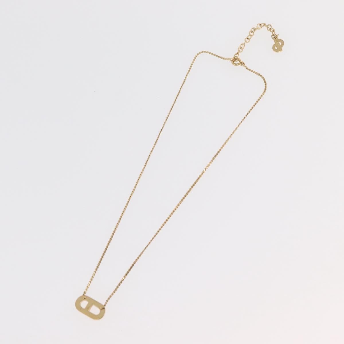 Christian Dior Logo Pendant Metal, Gold, Metal, Necklace