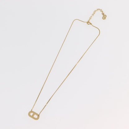 Christian Dior Logo Pendant Metal, Gold, Metal, Necklace