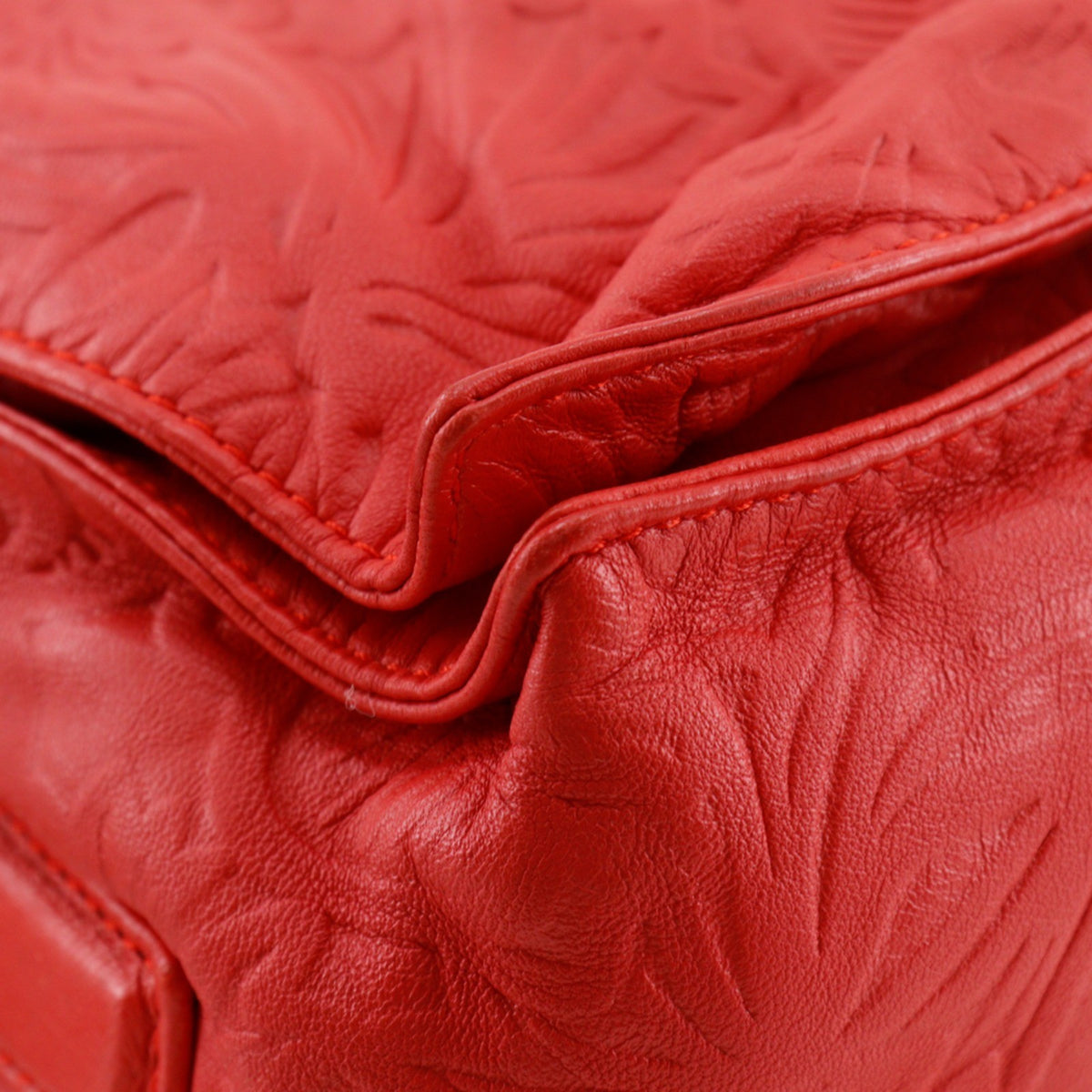 Loewe Flamenco Leather, Red, Leather, Shoulder Bag