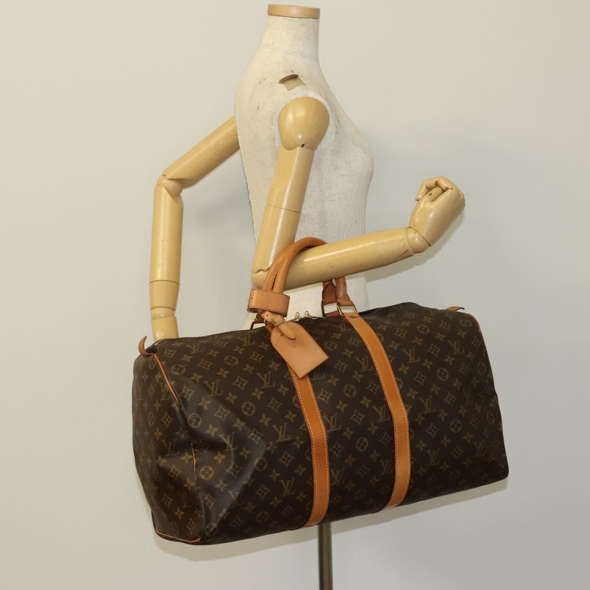 Louis Vuitton Keepall Bag Monogram Canvas, BROWN, CANVAS, Travel bag