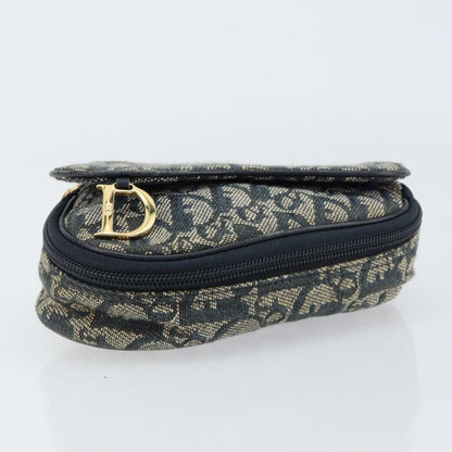 Christian Dior Vintage Saddle Coin Purse Diorissimo Canvas, Blue, Canvas, Card Holder