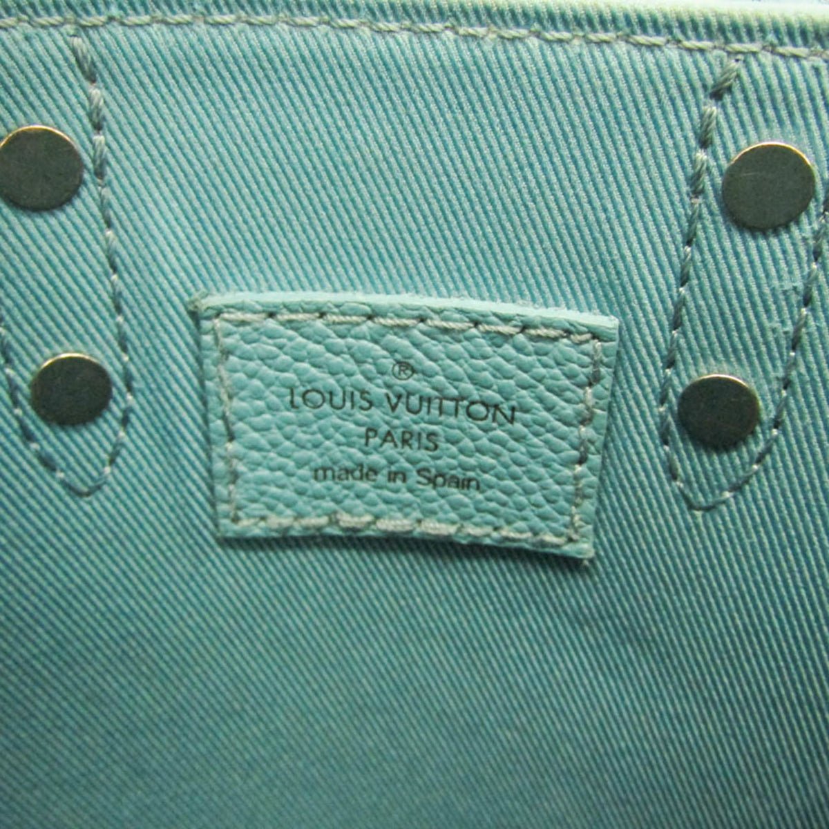 Louis Vuitton Sac Plat Limited Edition Marque Deposee Damier Giant, Turquoise, Canvas, Handbag