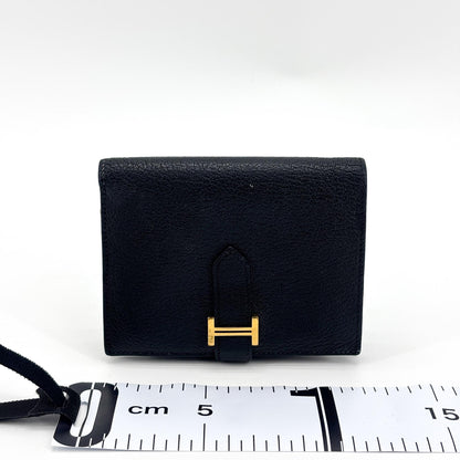 Hermes Bearn Epsom, Black, Leather, Wallet