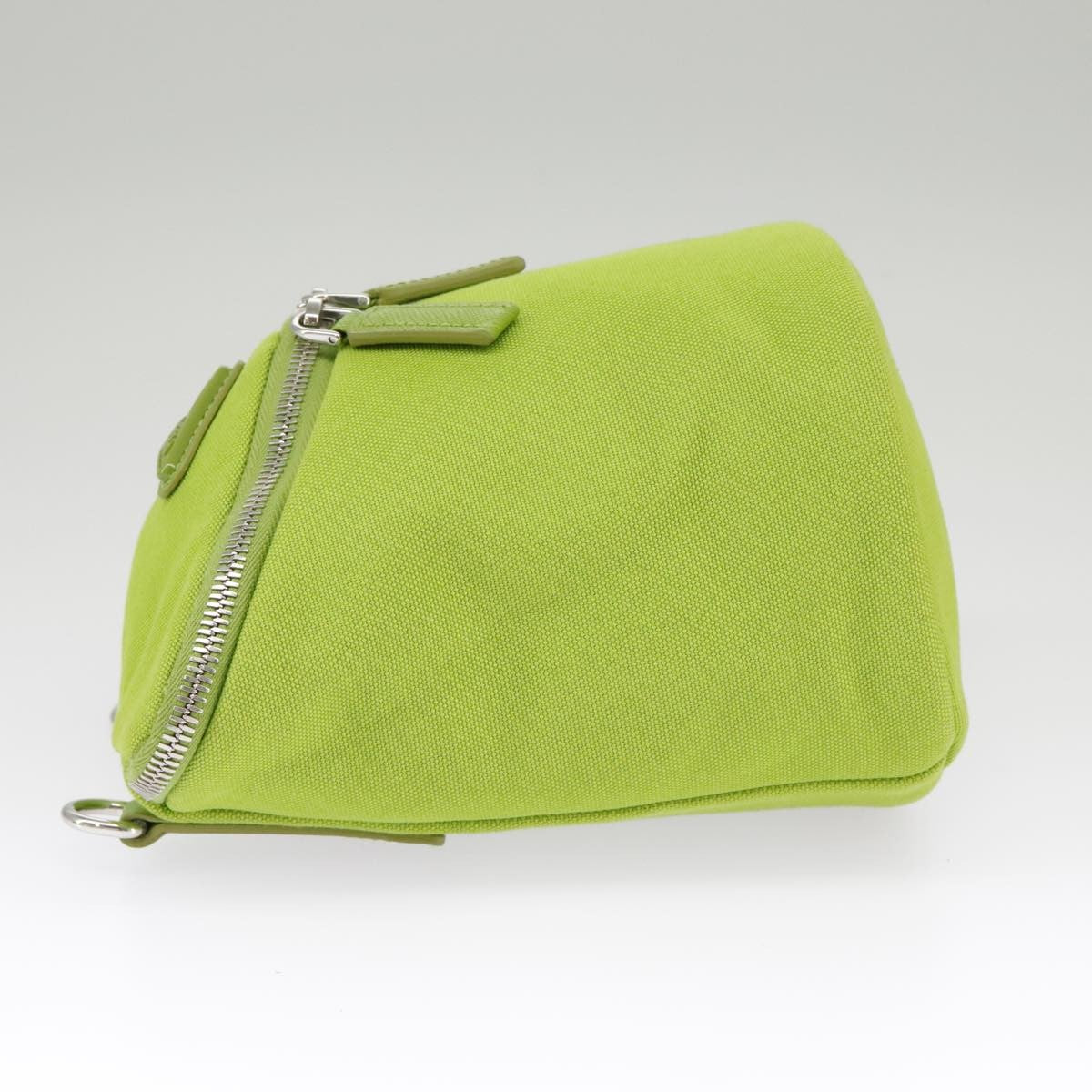 Prada Zipped Triangle Canvas, Green, Canvas, Crossbody Bag