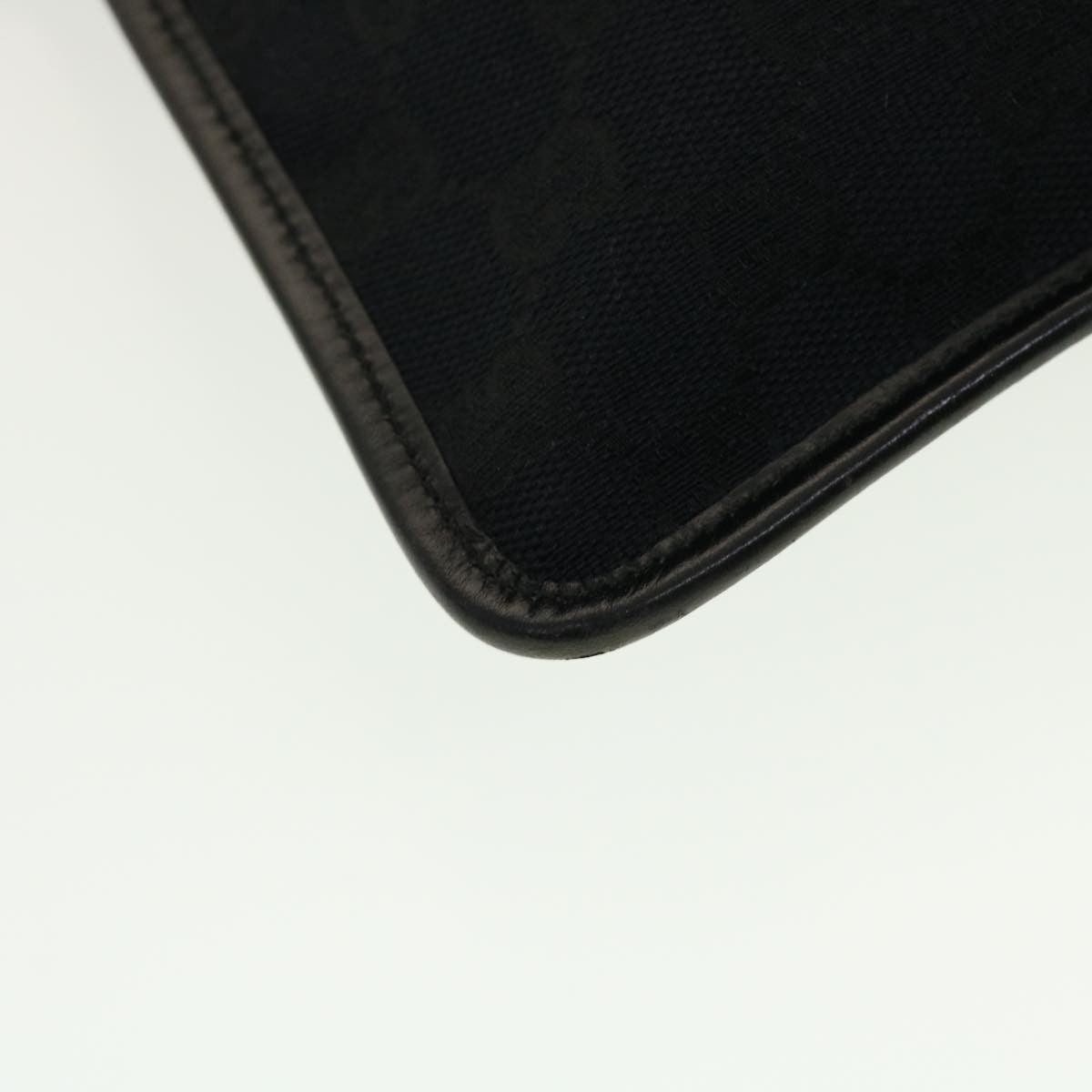Gucci Vintage Flat Messenger GG Canvas and Leather, Black, Canvas, Handbag