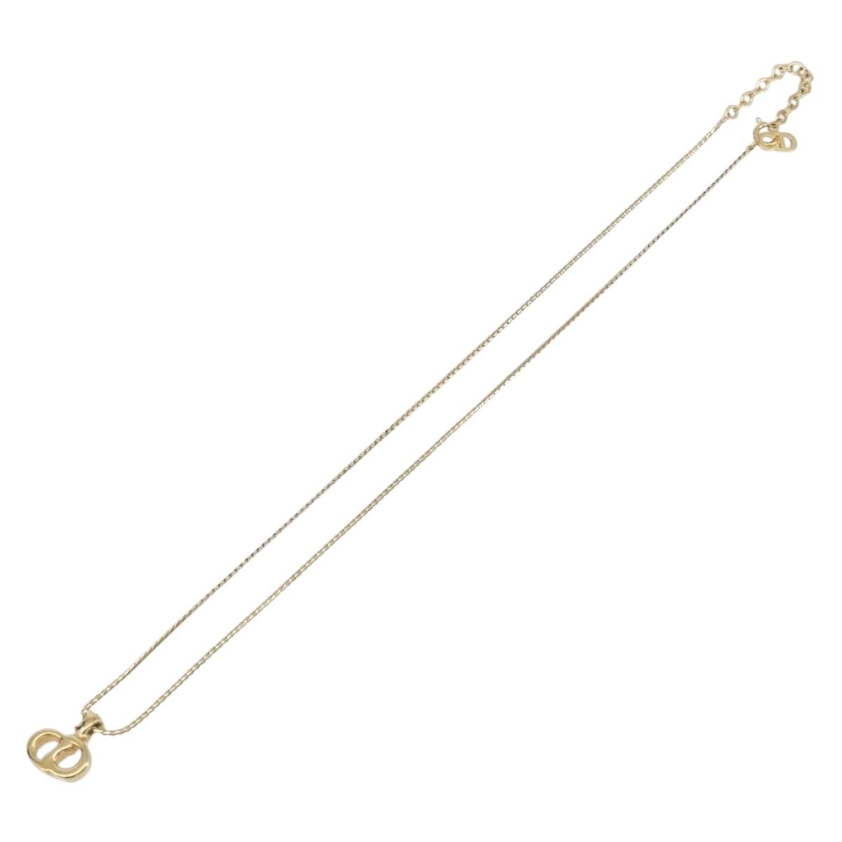 Christian Dior CD Pendant Metal, Gold, Metal, Necklace