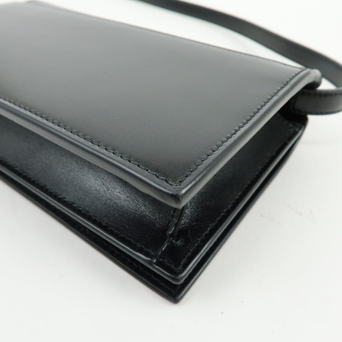 Saint Laurent Paris Chain Leather, Black, Leather, Crossbody Bag