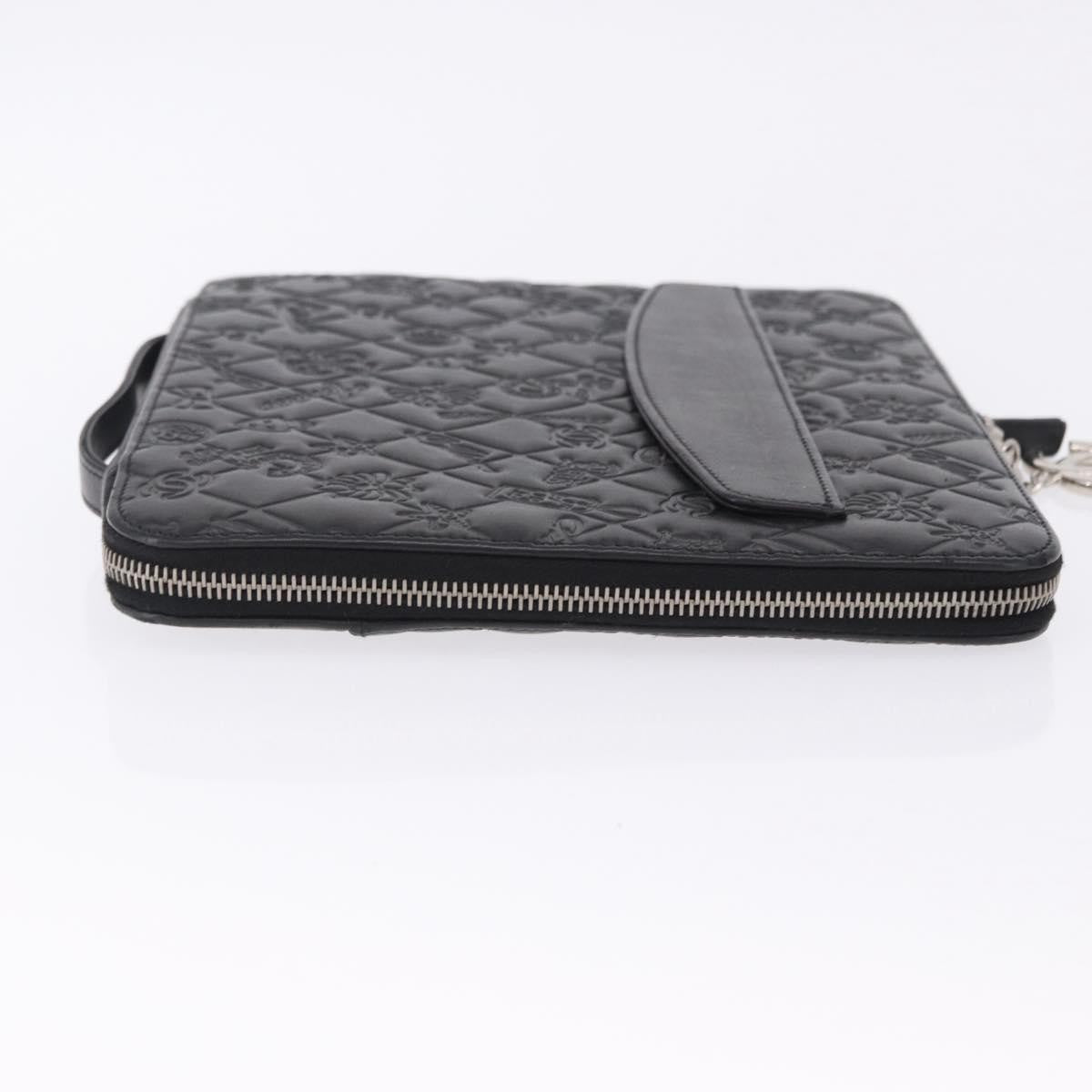 Chanel Zip Around iPad Case Quilted Lambskin, Black, Leather, Tech Accessory