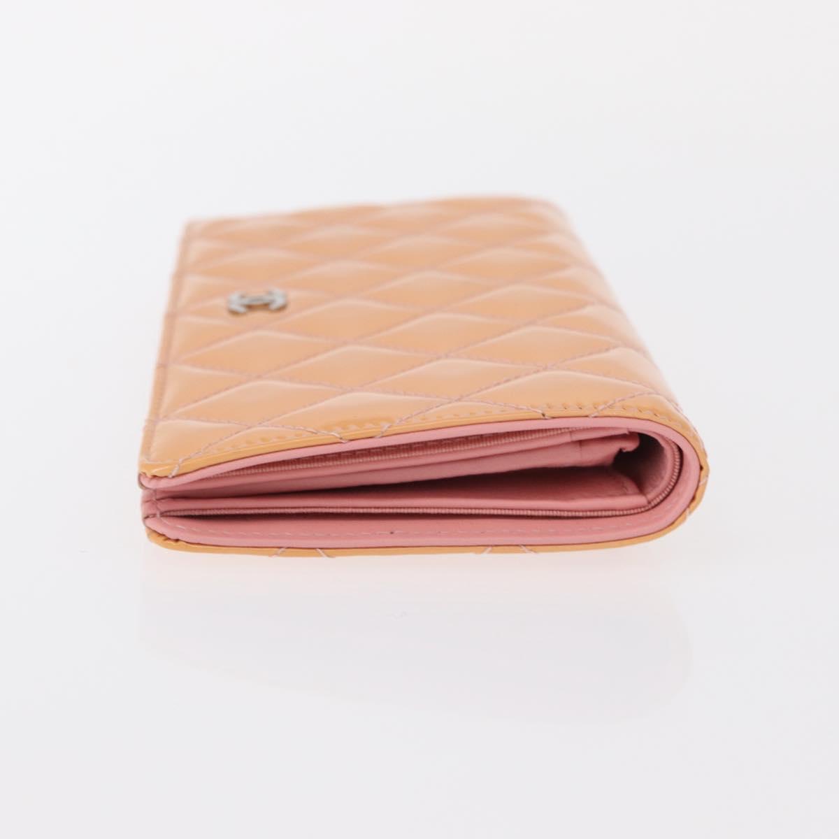 Chanel CC Wallet Quilted Patent, ORANGE, PATENT_LEATHER, Wallets
