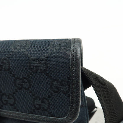 Gucci Buckle Belt GG Canvas, Black, Canvas, Handbag