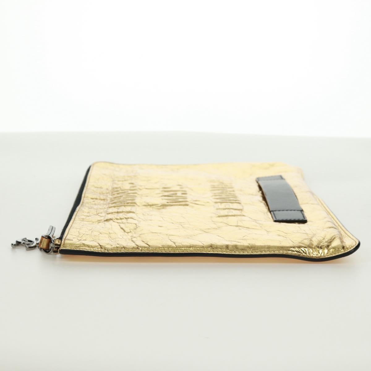Chanel Feminine Crinkled Leather, Gold, Leather, Clutch