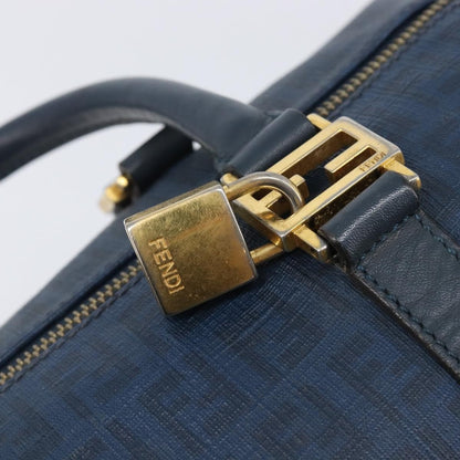 Fendi Boston Zucchino Coated Canvas, Navy, Canvas, Handbag
