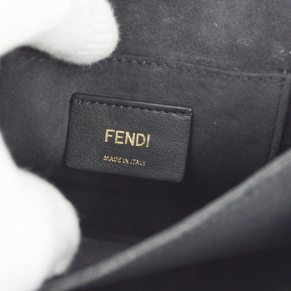 Fendi Kan I Leather, Black, Leather, Shoulder Bag