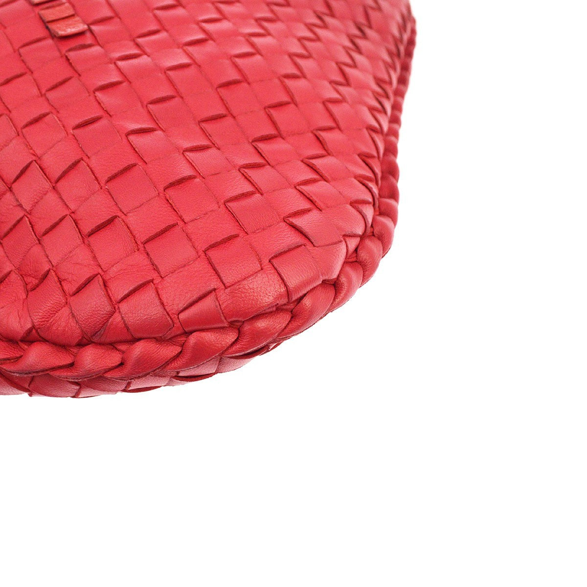 Bottega Veneta Veneta Plisse Hobo Intrecciato Nappa, Red, Leather, Shoulder Bag
